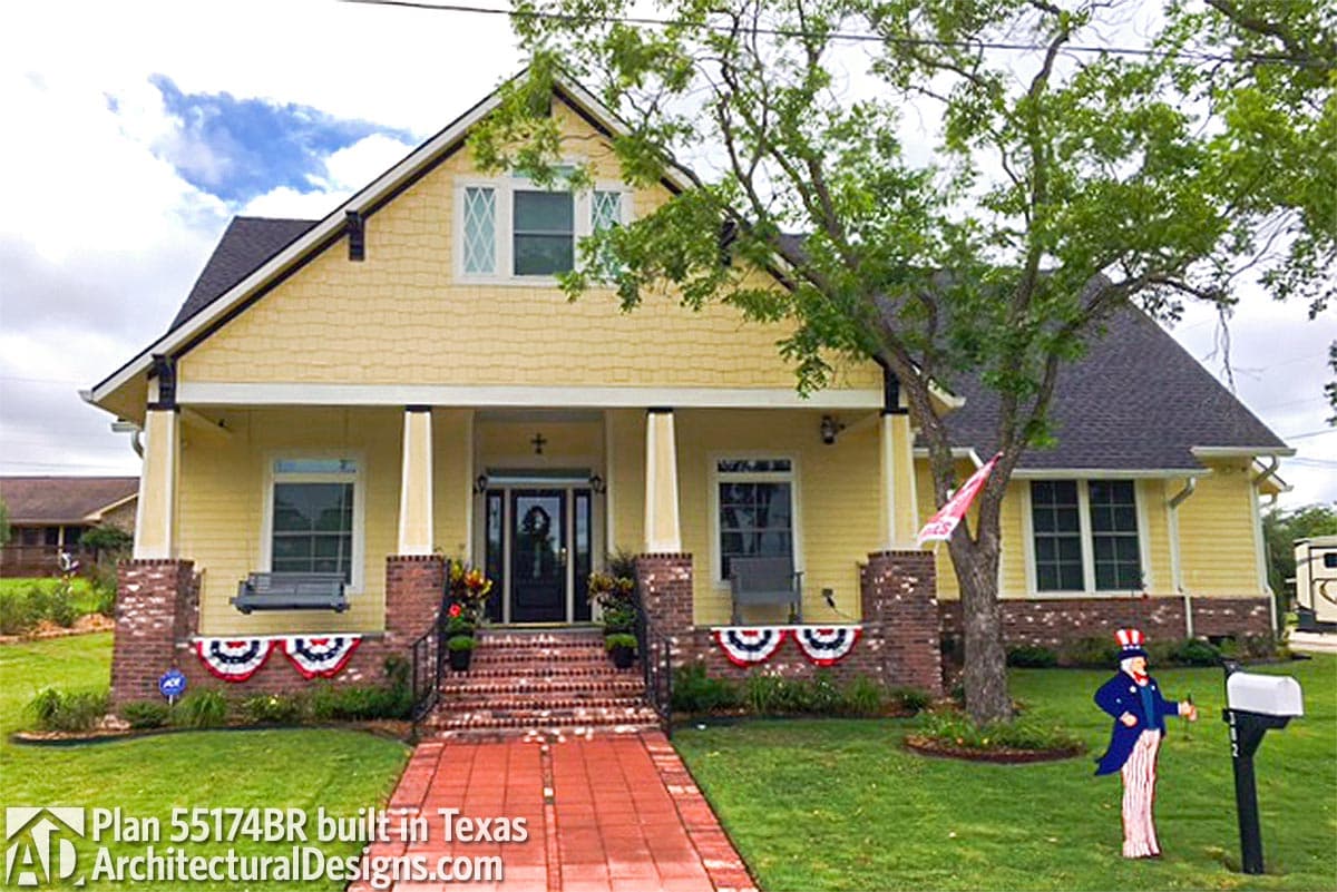 build gallery item - House Plan 55174BR comes to life in Texas!