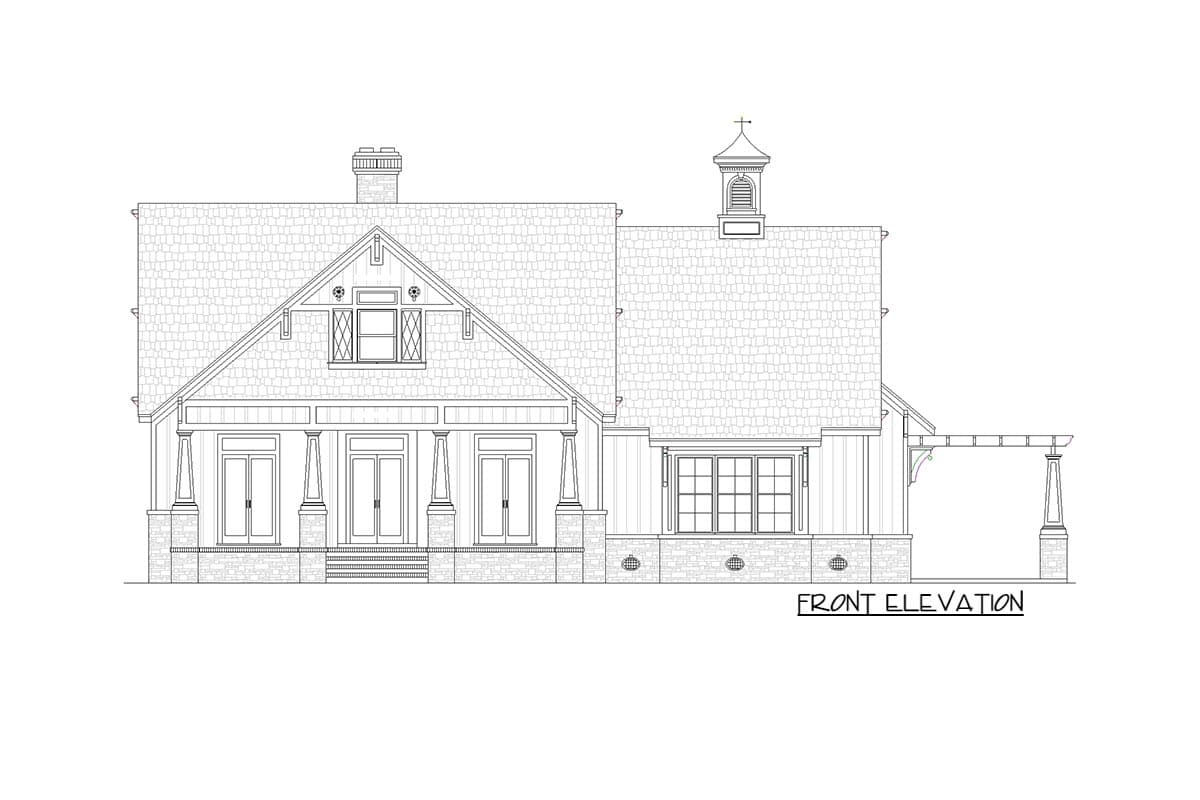 Plan 55174BR: Craftsman with Porches, Pergola and Bonus Room - Image #8 - Country, Craftsman, Northwest