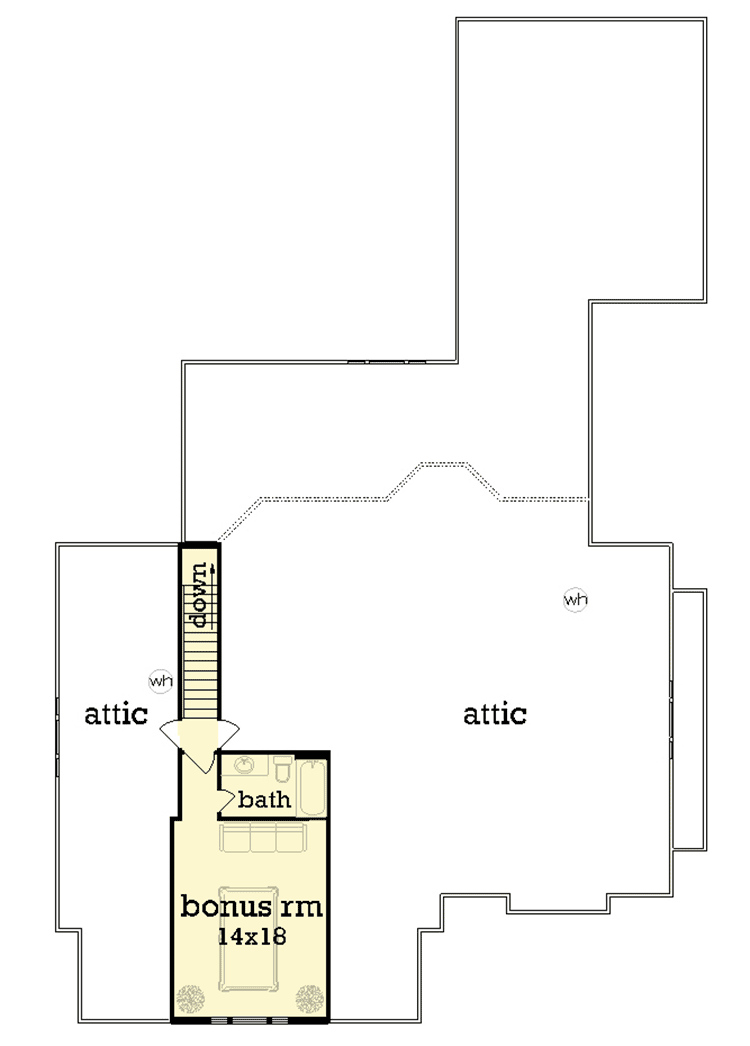 Plan 55174BR: Craftsman with Porches, Pergola and Bonus Room - Floor Plan - Bonus - Country, Craftsman, Northwest