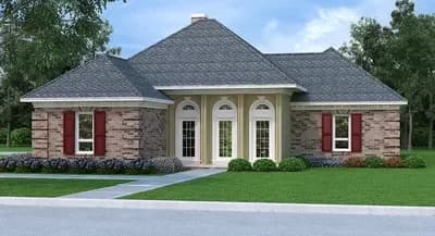 3 Bed House Plan with Private Courtyard