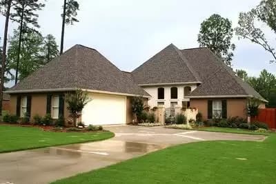 French Country House Plan with Closed Floor Plan and Courtyard - 2366 Sq Ft