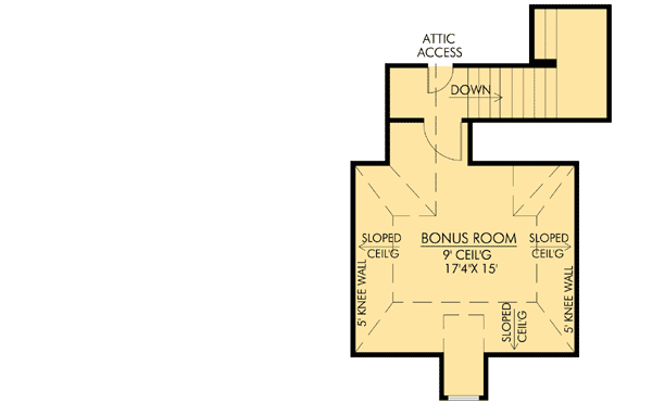 Plan 56310SM: Huge Family Room - Floor Plan - Bonus - Acadian, European, French Country, Louisiana-Style, Southern