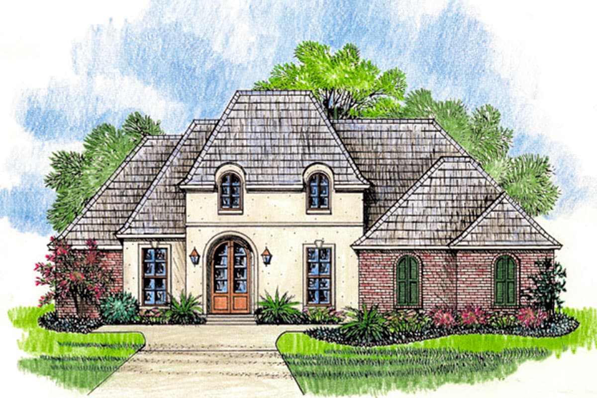 Plan 56317SM: French Country House Plan with Massive Great Room - Image #6 - Acadian, European, French Country, Louisiana-Style, Southern