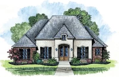 French Country With Rear Courtyard