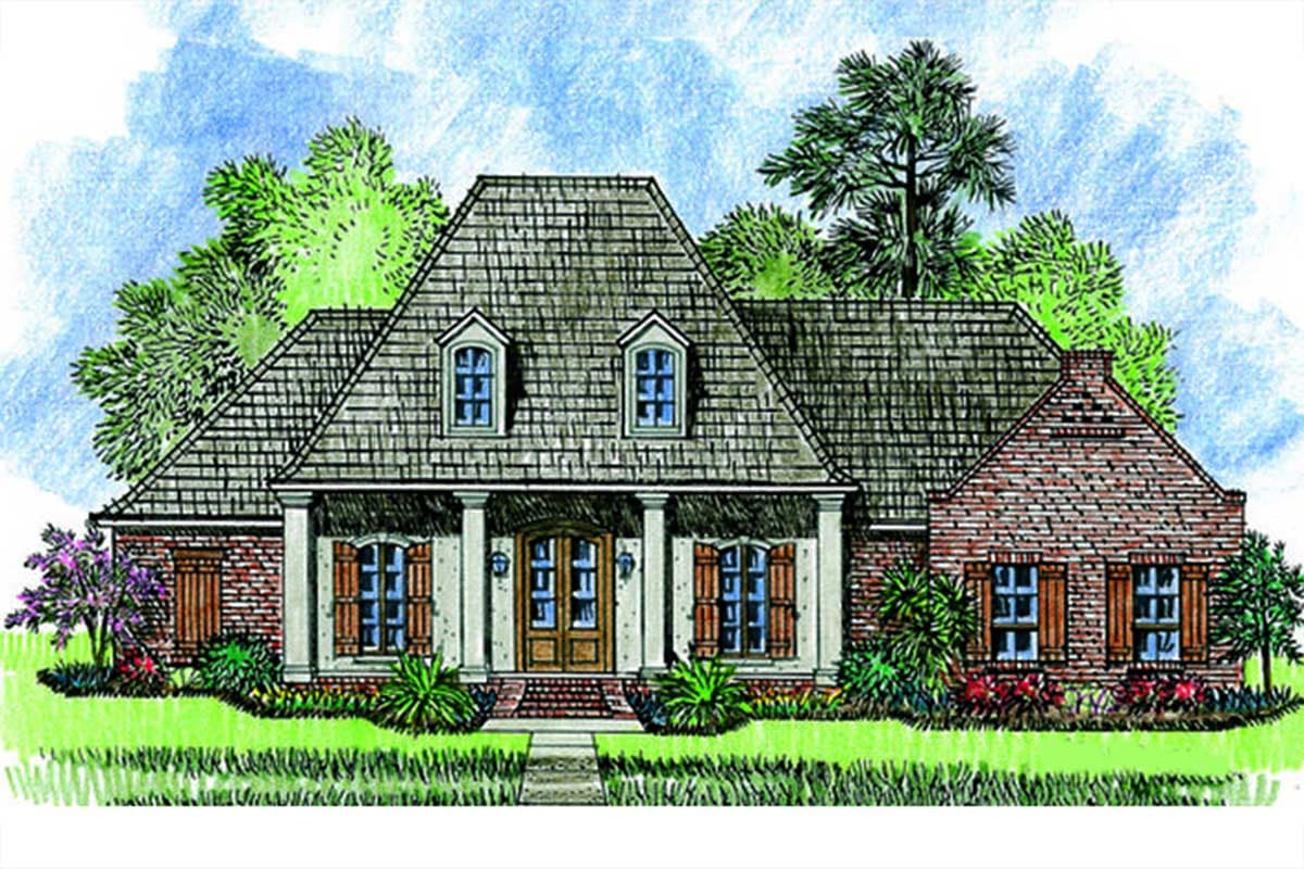 Plan 56332SM: Split Bedroom French Country Home Plan - Image #9 - Acadian, European, French Country, Louisiana-Style, Southern