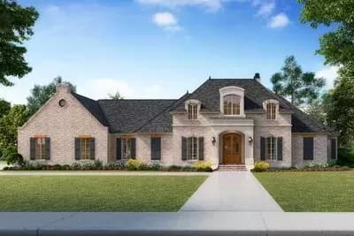 French Country Home Plan with Wide Open Spaces