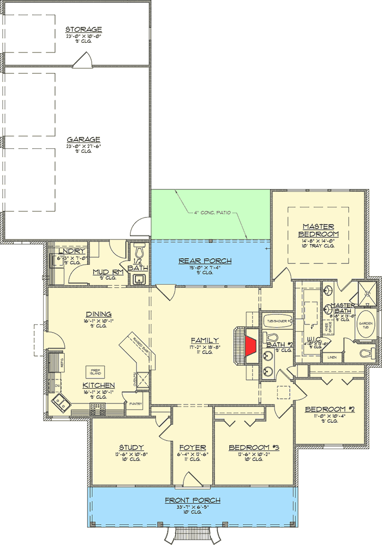 Plan 56355SM: Lovely Master Suite - Floor Plan - Main Level - Acadian, European, French Country, Louisiana-Style, Southern