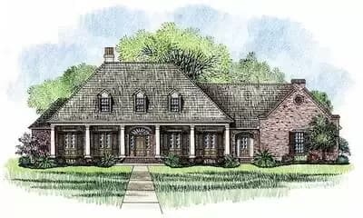 French Country Home Plan with Grand Front Porch