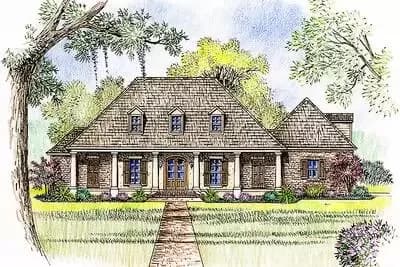 French Country House Plan with Secluded Master Suite and a Bonus Room - 2779 Sq Ft