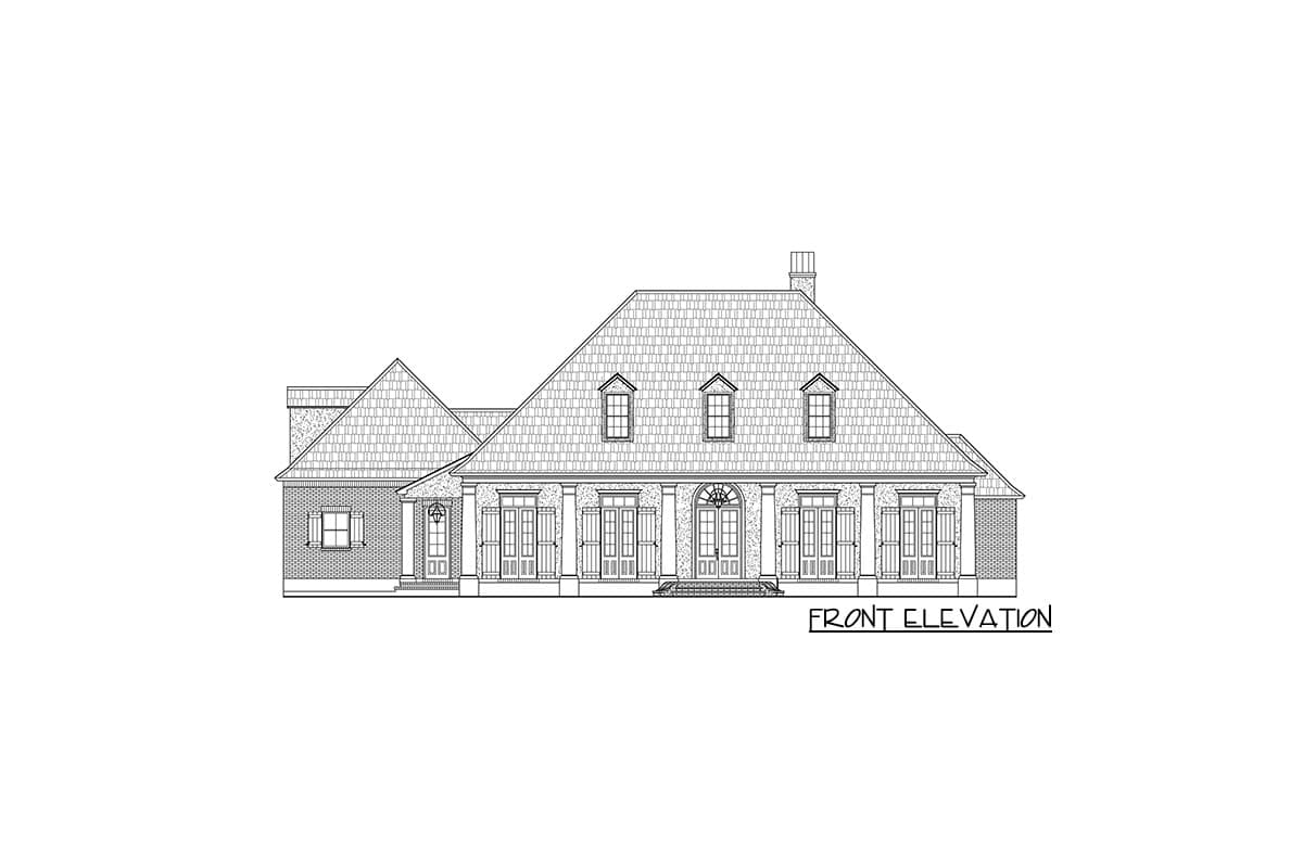 Plan 56364SM: 3 Bedroom Acadian Home Plan with Broad Front Porch and Exposed Wood Beams - 2674 Sq Ft - Image #17 - Acadian, European, French Country, Louisiana-Style, Southern
