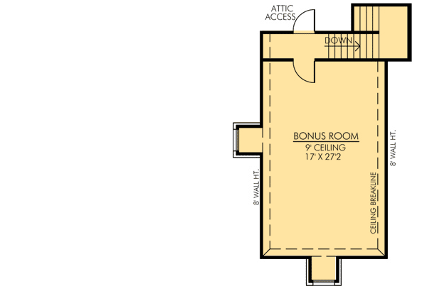 Plan 56366SM: Fab 4 Bed French Country - Floor Plan - Bonus - Acadian, European, French Country, Louisiana-Style