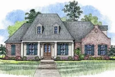 3 Bed Acadian House Plan With Optionally Finished Bonus Room Over Garage