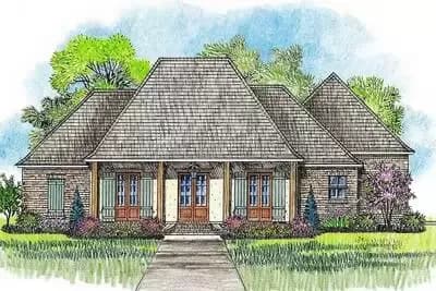 Acadian House Plan With Great Rear Porch