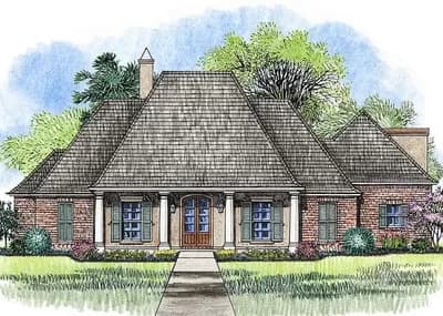4 Bed Acadian House Plan with Bonus Room
