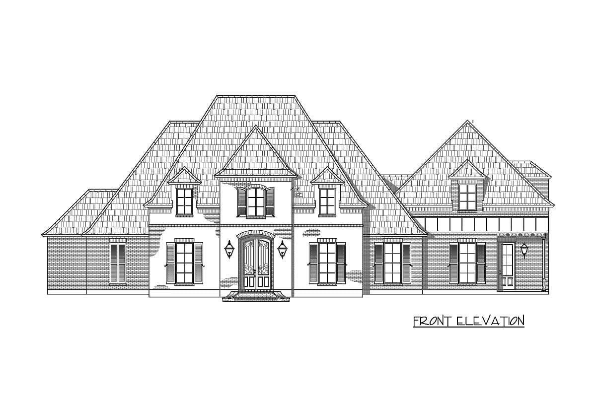 Plan 56400SM: 4 Bed French Country with Outdoor Kitchen - Image #4 - European, French Country, Southern