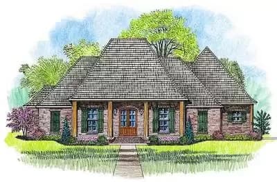 3 Bed Acadian House Plan with Bonus Room