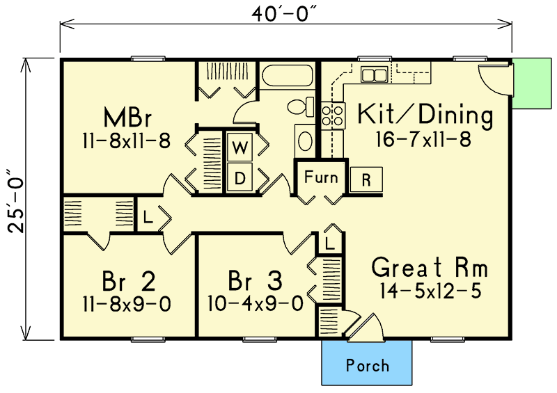 Plan 57006HA: Open Living - Floor Plan - Main Level - Ranch