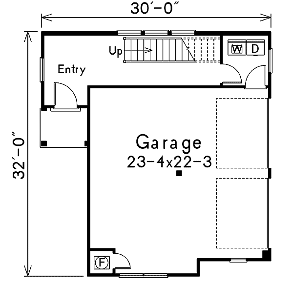 Plan 57017HA: Apartment Garage with Atrium - Floor Plan - Main Level - Carriage