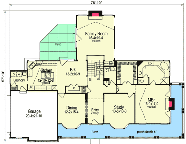 Plan 5705HA: 5 Bedroom Home Plan Embraces Large Family - Floor Plan - Main Level - Country, Farmhouse, Traditional