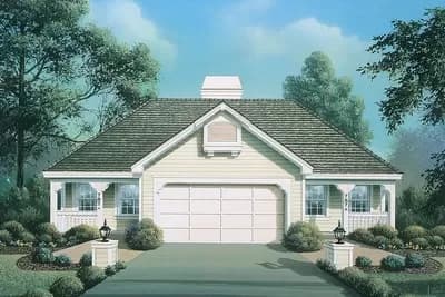 Double Cottage Multi-Family Home Plan with Breezew