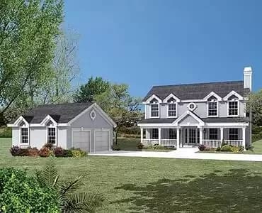 Country Two-Story with Built-In Screened Porch