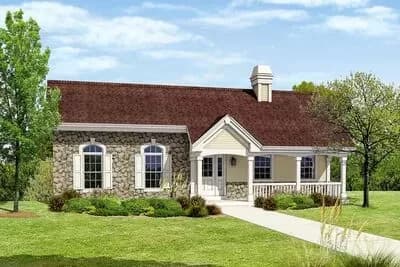 Small Ranch With Three-Car Garage And Covered Deck
