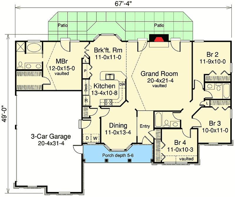 Plan 57115HA: This Ranch Home Plan Has It All - Floor Plan - Main Level - Country, Ranch