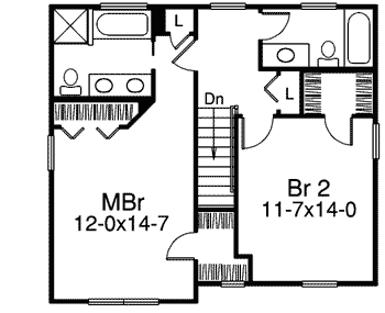 Plan 57117HA: Compact Two-Story for a Small Site - Floor Plan - 2nd Floor - Country, Traditional