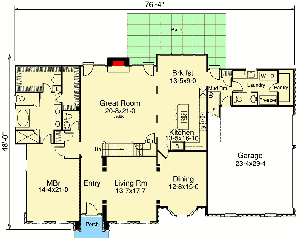 Plan 57122HA: Luxurious Estate Home - Floor Plan - Main Level - Traditional
