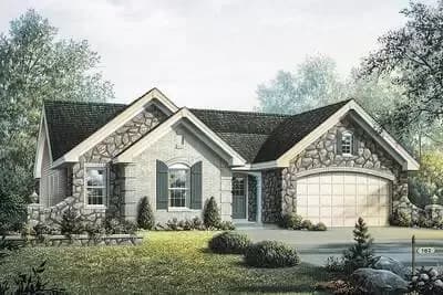 French Country Style Home Plan For A Narrow Lot