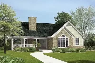 Country Home Plan For A Sloping Lot