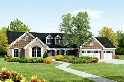 Split Bedroom Country Ranch Home Plan