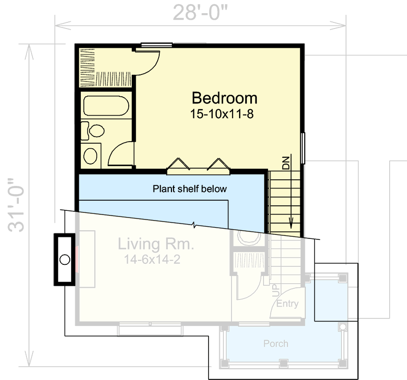 Plan 57159HA: Perfect For A Cottage Retreat - Floor Plan - 2nd Floor - Cottage