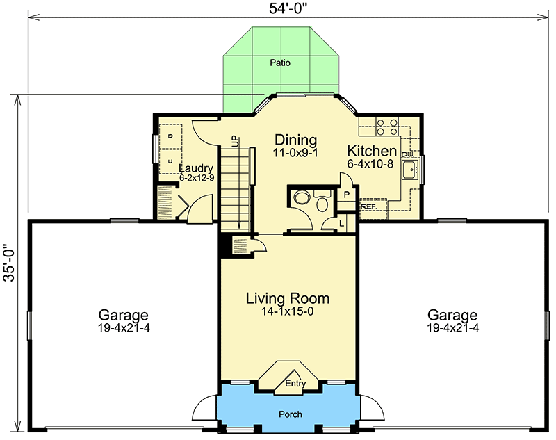 Plan 57162HA: 4-Car Apartment Garage With Style - Floor Plan - Main Level - Carriage