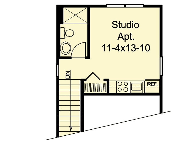 Plan 57163HA: Garage With Studio Apartment - Floor Plan - 2nd Floor - Carriage, Traditional