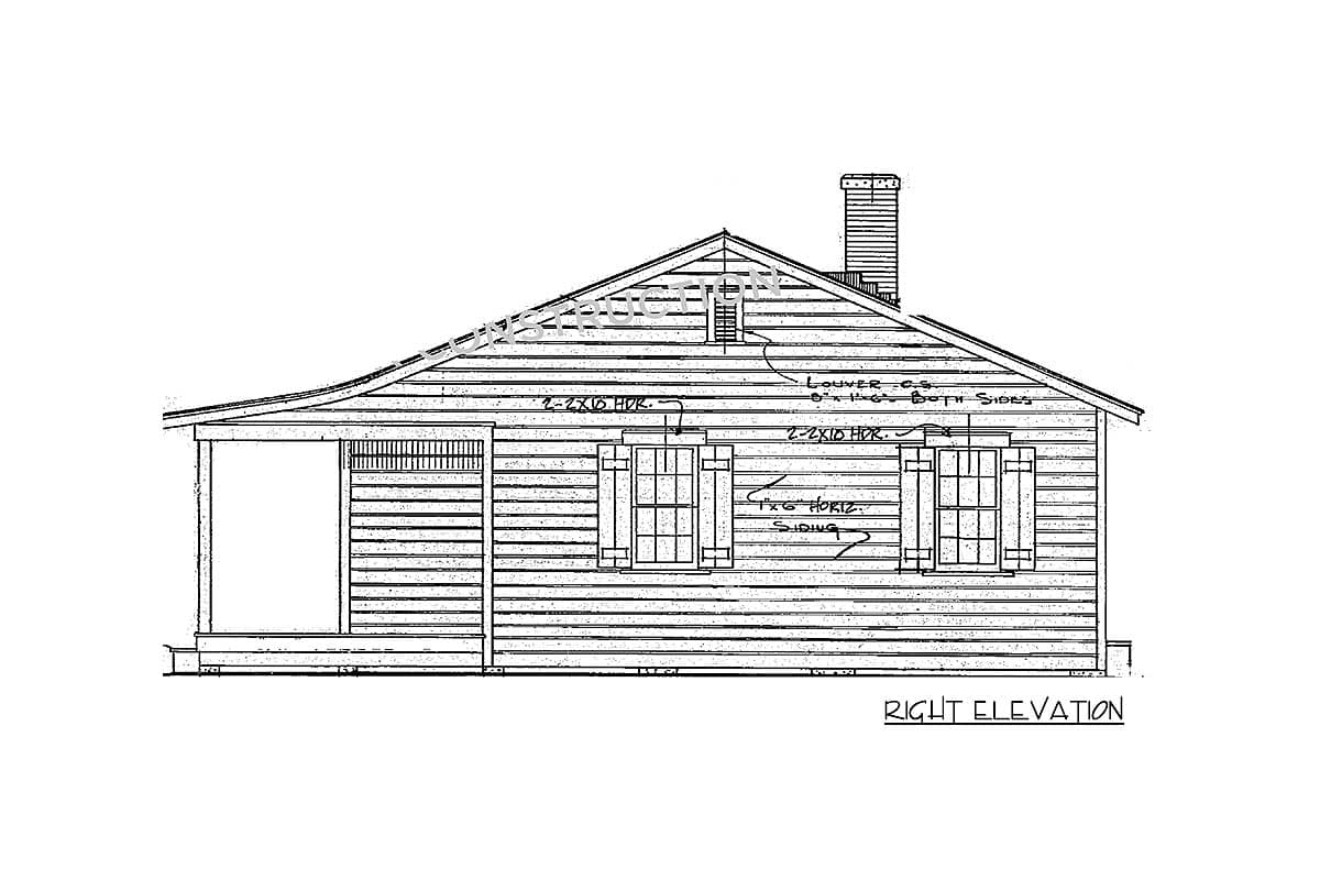 Plan 57203HA: Covered Porch adds To Perfect Outdoor Getaway - Image #4 - Cottage, Country, Rustic, Vacation