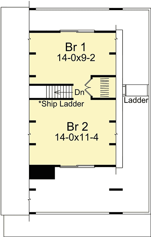 Plan 57206HA: Terrific A-Frame Design Loaded With Living Spaces - Floor Plan - 2nd Floor - A-Frame, Mountain, Vacation