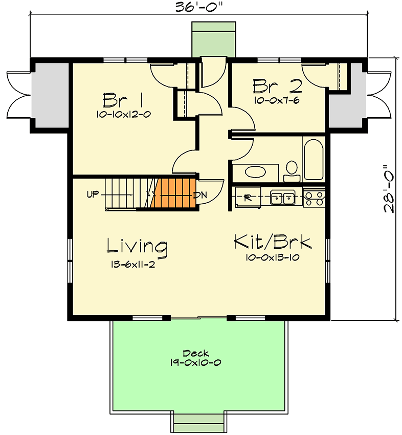 Plan 57210HA: Stylish A-Frame Home Plan - Floor Plan - Main Level - Vacation