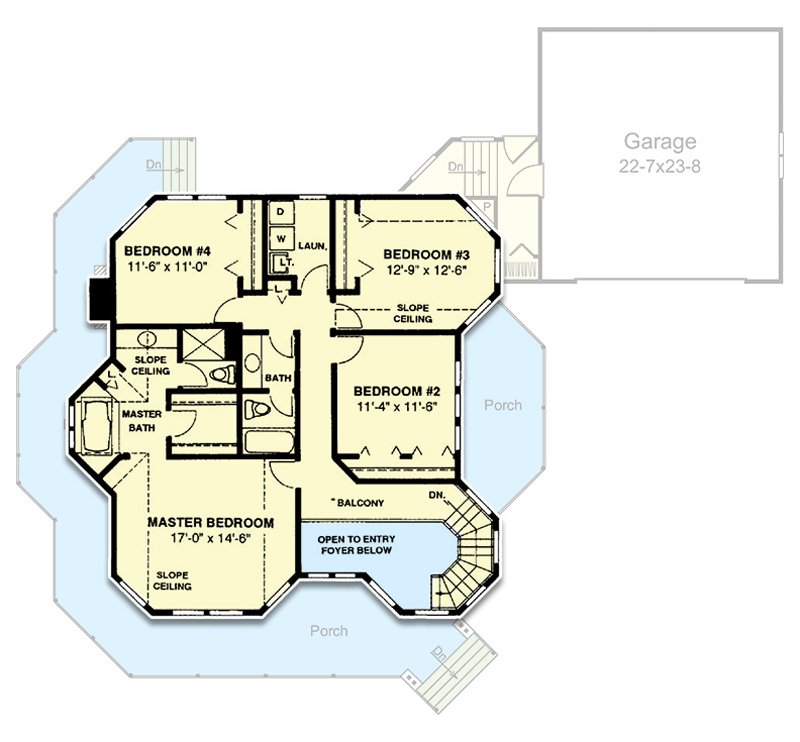 Plan 57217HA: Victorian with Wrap-Around Porch - Floor Plan - 2nd Floor - Country, Victorian