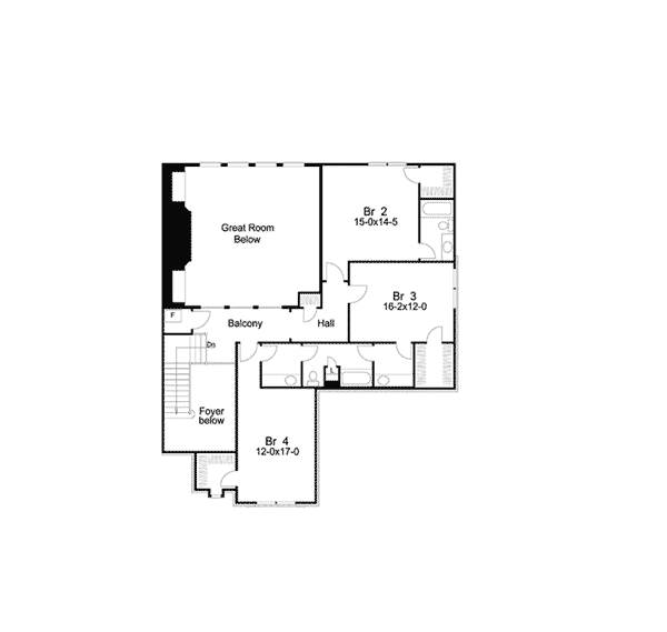 Plan 57228HA: Grand Traditional Home Plan - Floor Plan - 2nd Floor - European, Traditional