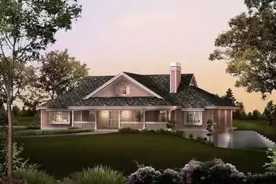 Ranch Home Plan with Sunroom and Separate Lower Level Apartment