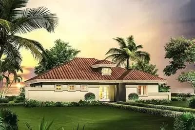 2 Bedroom Mediterranean Home Plan