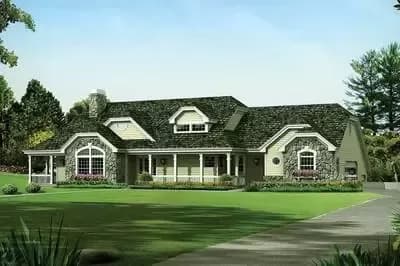 Ranch Home Plan For the Car Enthusiast