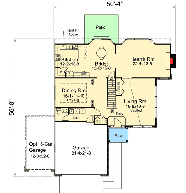 Plan 57297HA: Rustic Craftsman Home Plan - Floor Plan - Main Level - Craftsman, European