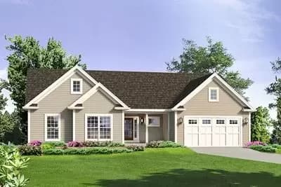 Compact Ranch House Plan with 3 Bedrooms - 1820 Sq Ft