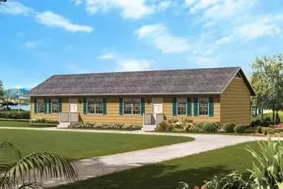 Duplex with Matching 2 Bed Units - 768 Sq Ft Per Unit