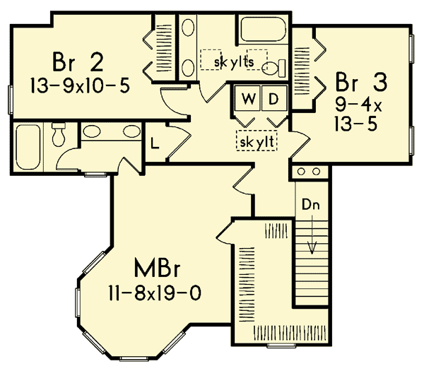 Plan 5742HA: Dramatic Layout Created by Victorian Turret - Floor Plan - 2nd Floor - Victorian