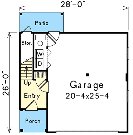 Plan 5743HA: Cozy Carriage House Plan - Floor Plan - Main Level - Cottage