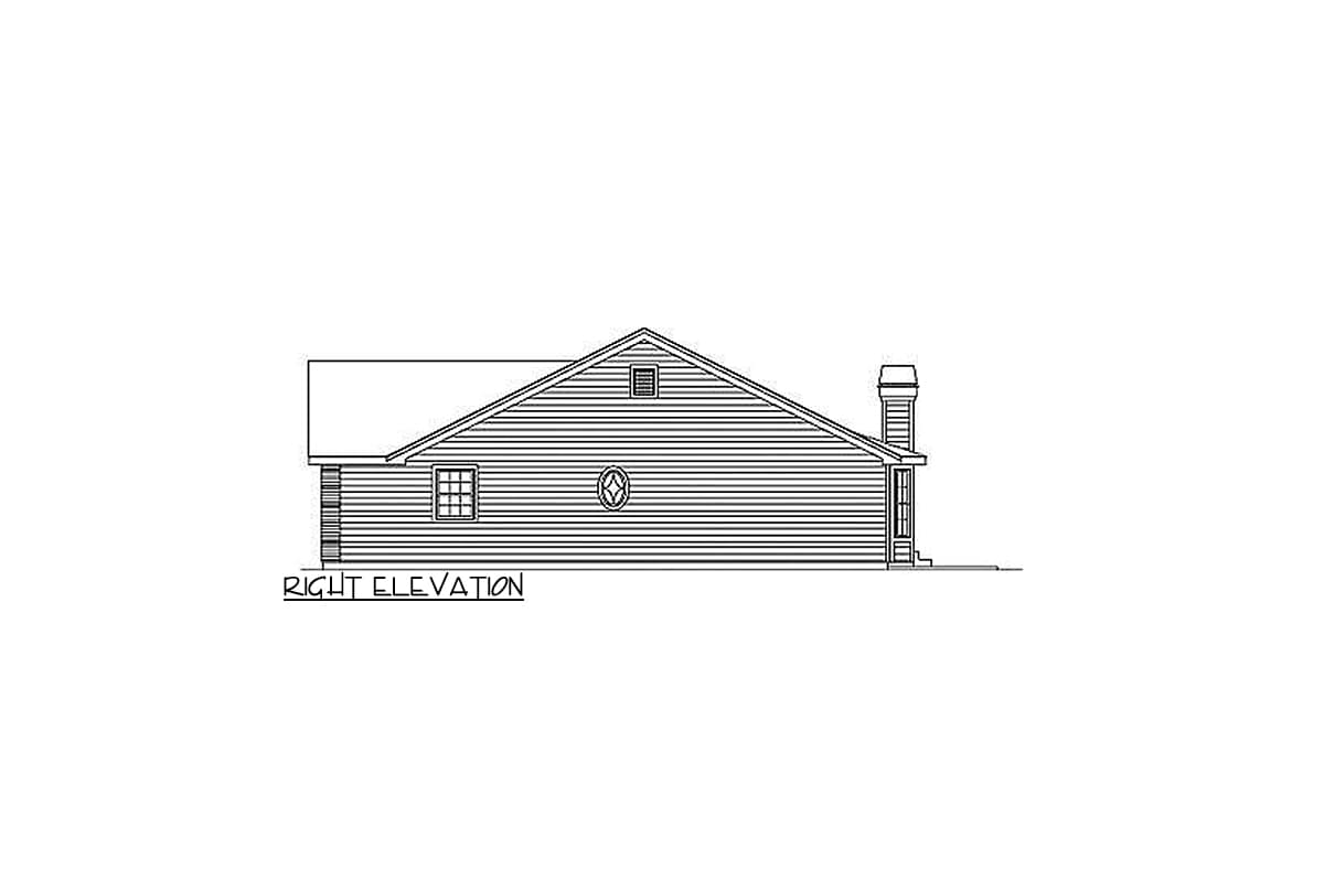 Plan 5786HA: Three-Bed Ranch House Plan - 1268 Sq Ft - Image #6 - Cottage, Traditional