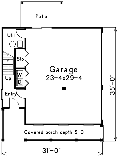 Plan 5788HA: Charming Carriage Design - Floor Plan - Main Level - Carriage